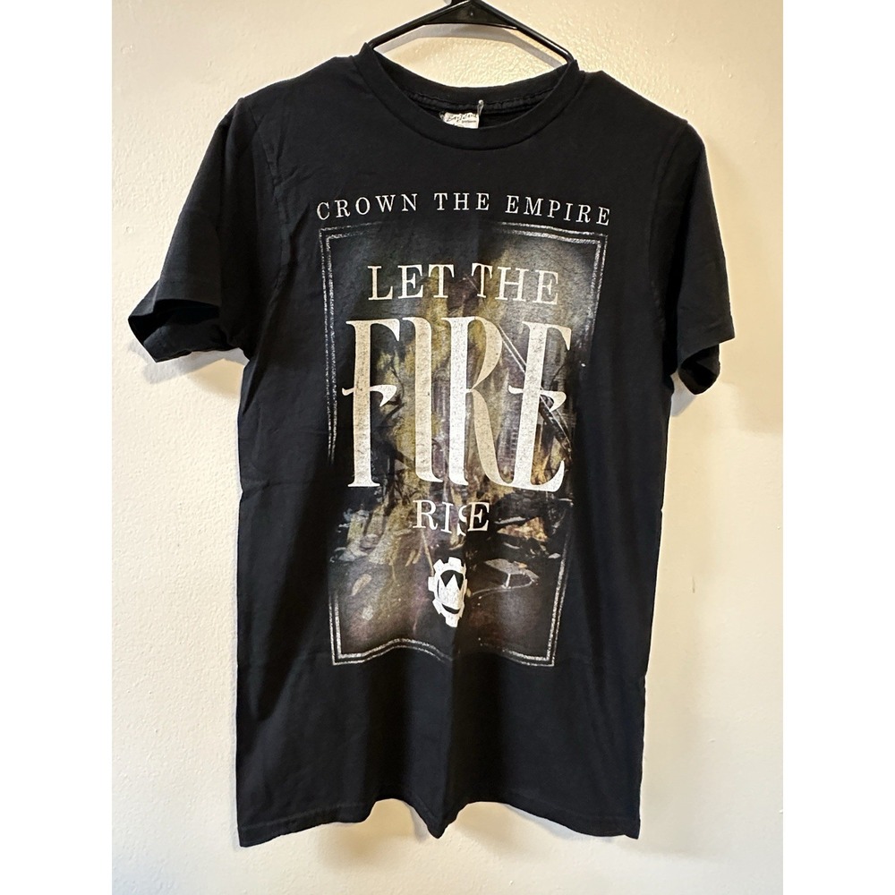 Crown The Empire Let The Fire Rise Black Graphic Band Tee Shirt Mens Medium - Picture 1 of 7